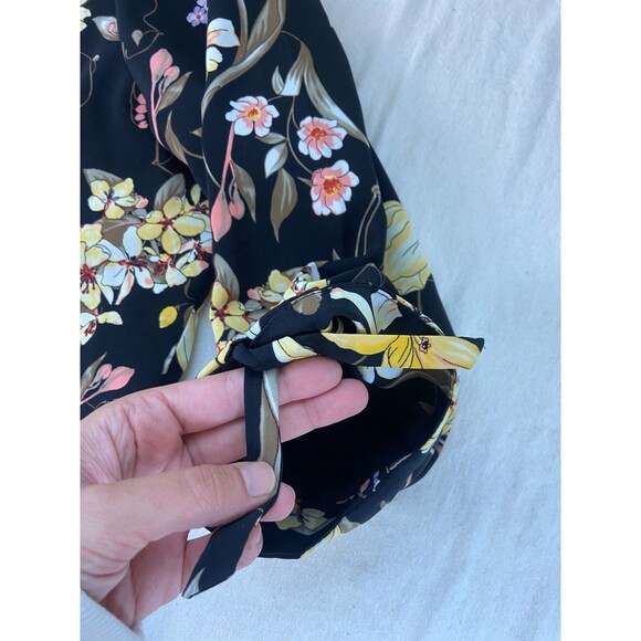 EUC Susan Graver 24W Black Floral Blazer Jacket Size One Button Church Workwear - Picture 11 of 13